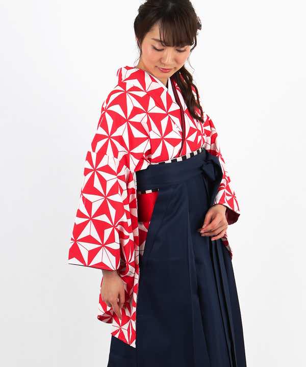 卒業式袴レンタル | アサノハ レッド 濃紺袴