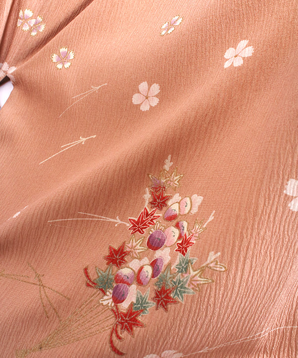 卒業式袴レンタル | 宍色に白抜き桜 黒地に桜刺繍袴