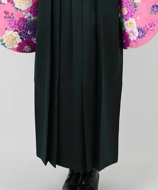 卒業式袴レンタル | ピンク地に牡丹柄 濃緑袴