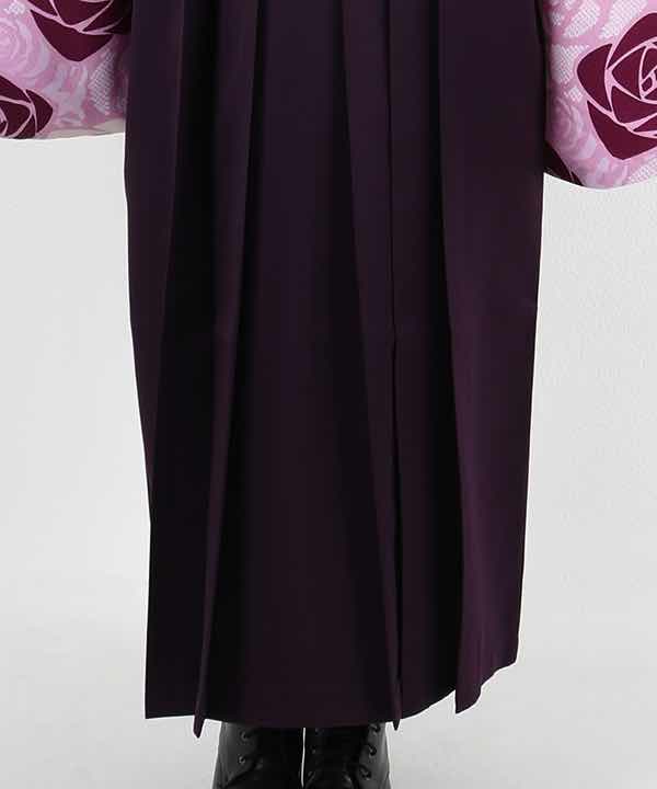 卒業式袴レンタル | 薄ピンク地に絞り調の薔薇 濃紫袴