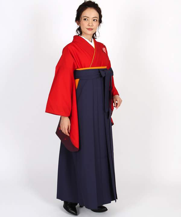卒業式袴レンタル | 赤地に牡丹 紺袴