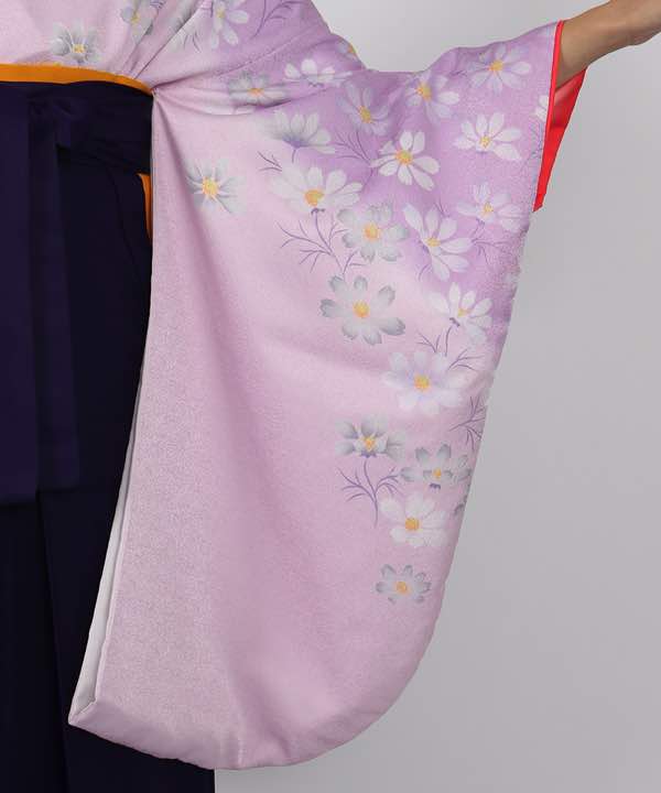 袴セット ジュニア用へ直し 135～150cm 薄紫地 袴変更可 NO38582の+