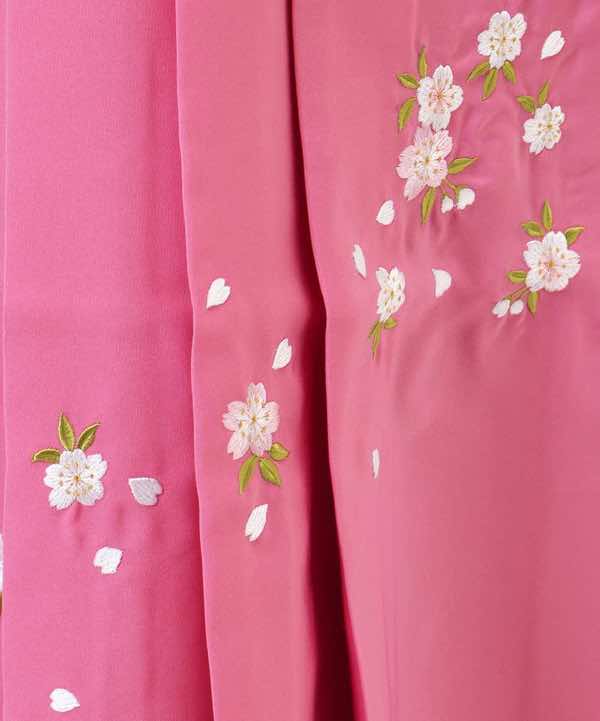 卒業式袴レンタル | 水色地にピンクと黄色の牡丹 ピンク刺繍袴
