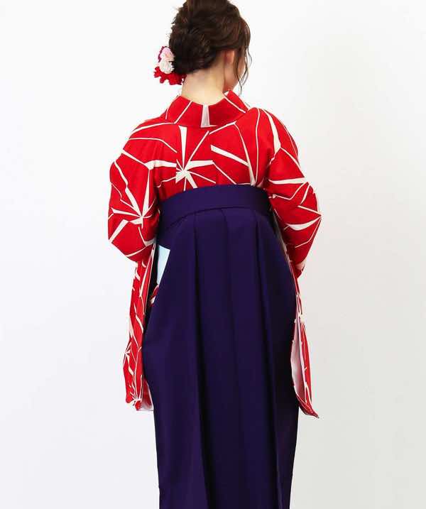卒業式袴レンタル | 赤の麻の葉 濃紫無地袴