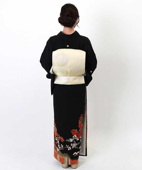 黒留袖レンタル | 夕焼け 菊と松と竹